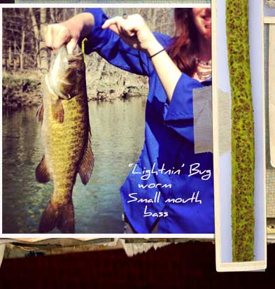 "Lightnin' Bug" 4 inch worm caught a smallmouth bass